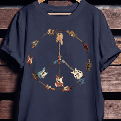 Bass Guitar Peace Sign Tee - The Music Frontiers