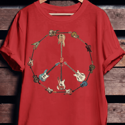 Bass Guitar Peace Sign Tee - The Music Frontiers
