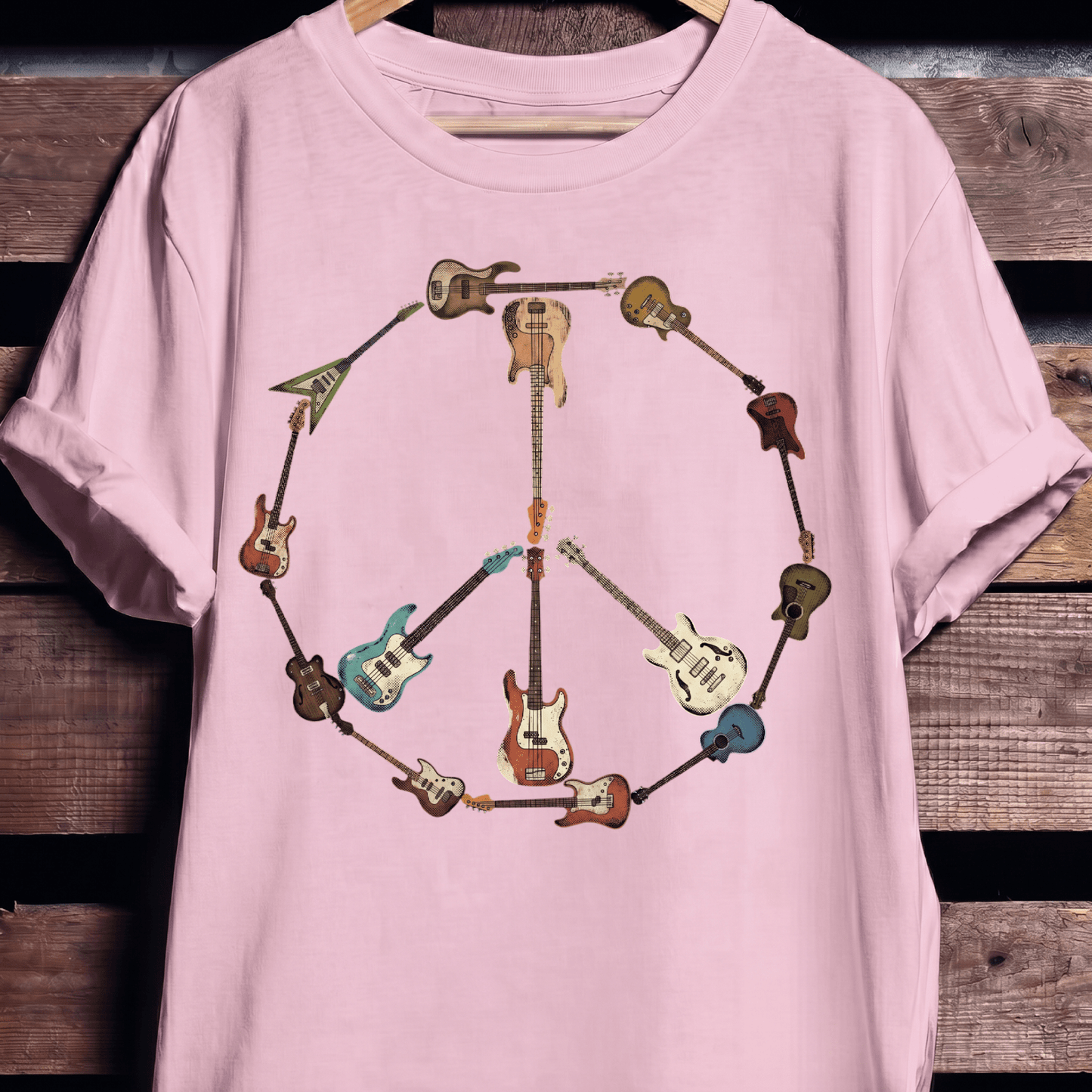 Bass Guitar Peace Sign Tee - The Music Frontiers