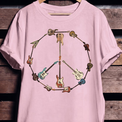 Bass Guitar Peace Sign Tee - The Music Frontiers