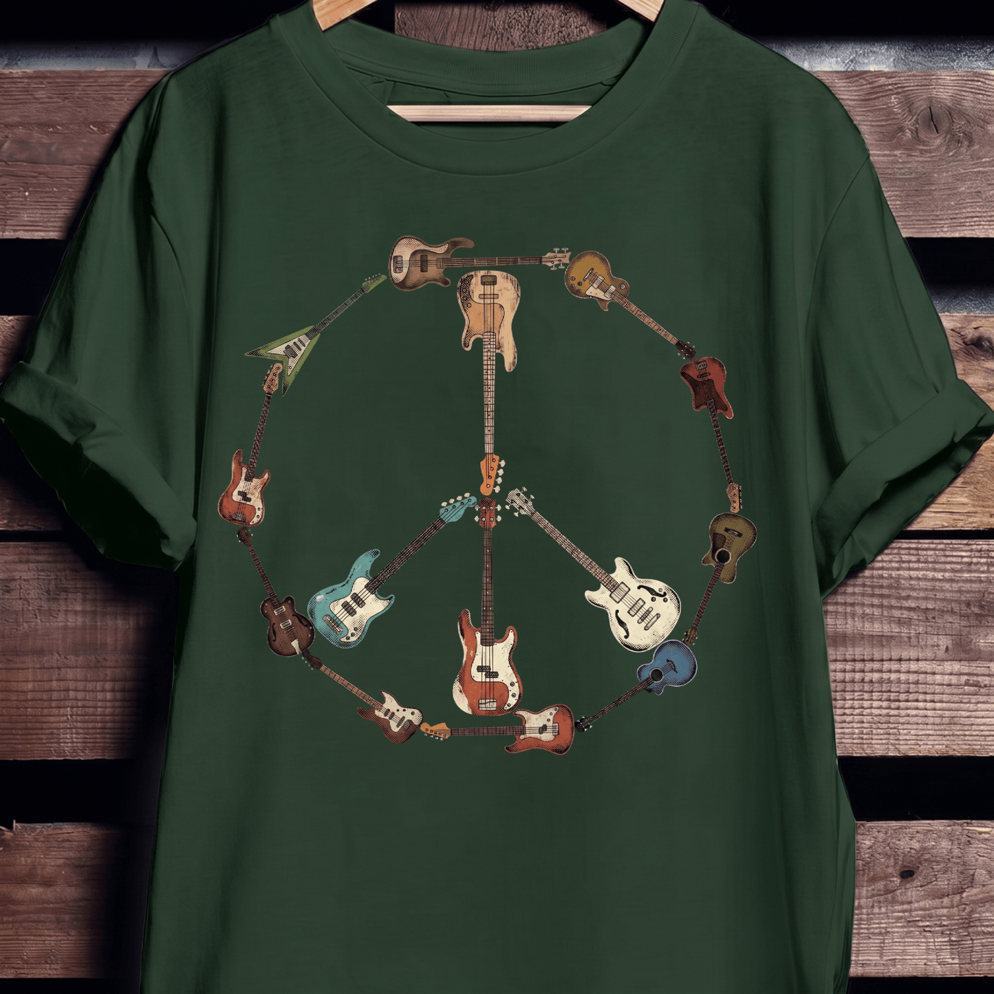 Bass Guitar Peace Sign Tee - The Music Frontiers