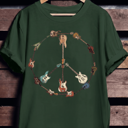 Bass Guitar Peace Sign Tee - The Music Frontiers