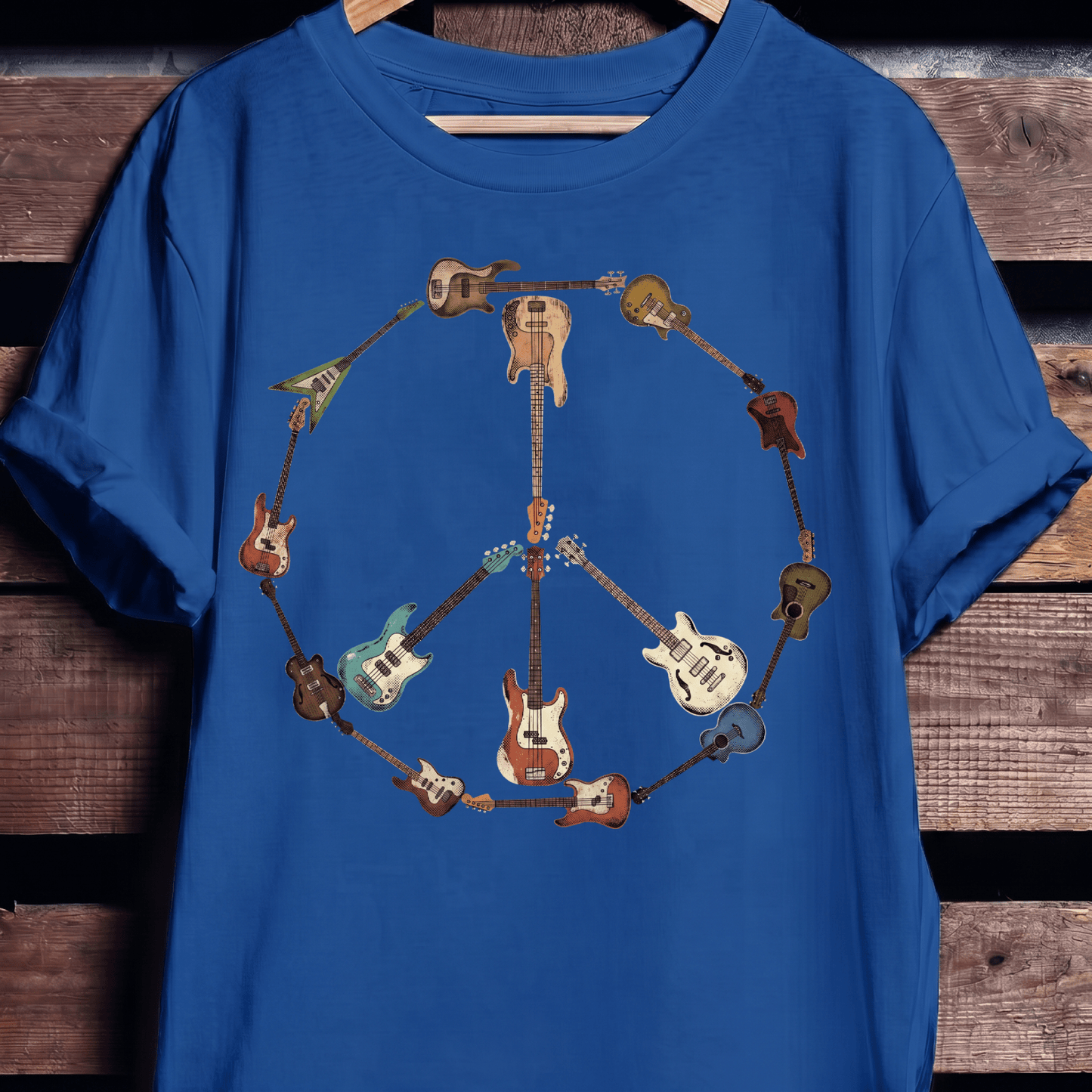 Bass Guitar Peace Sign Tee - The Music Frontiers