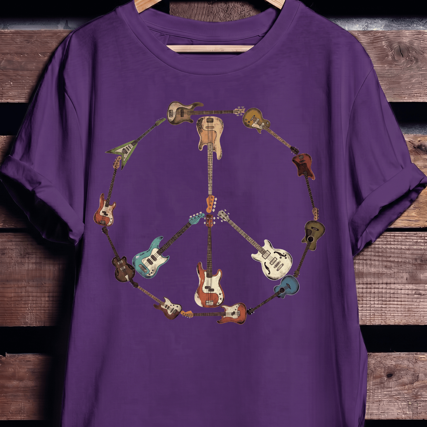 Bass Guitar Peace Sign Tee - The Music Frontiers