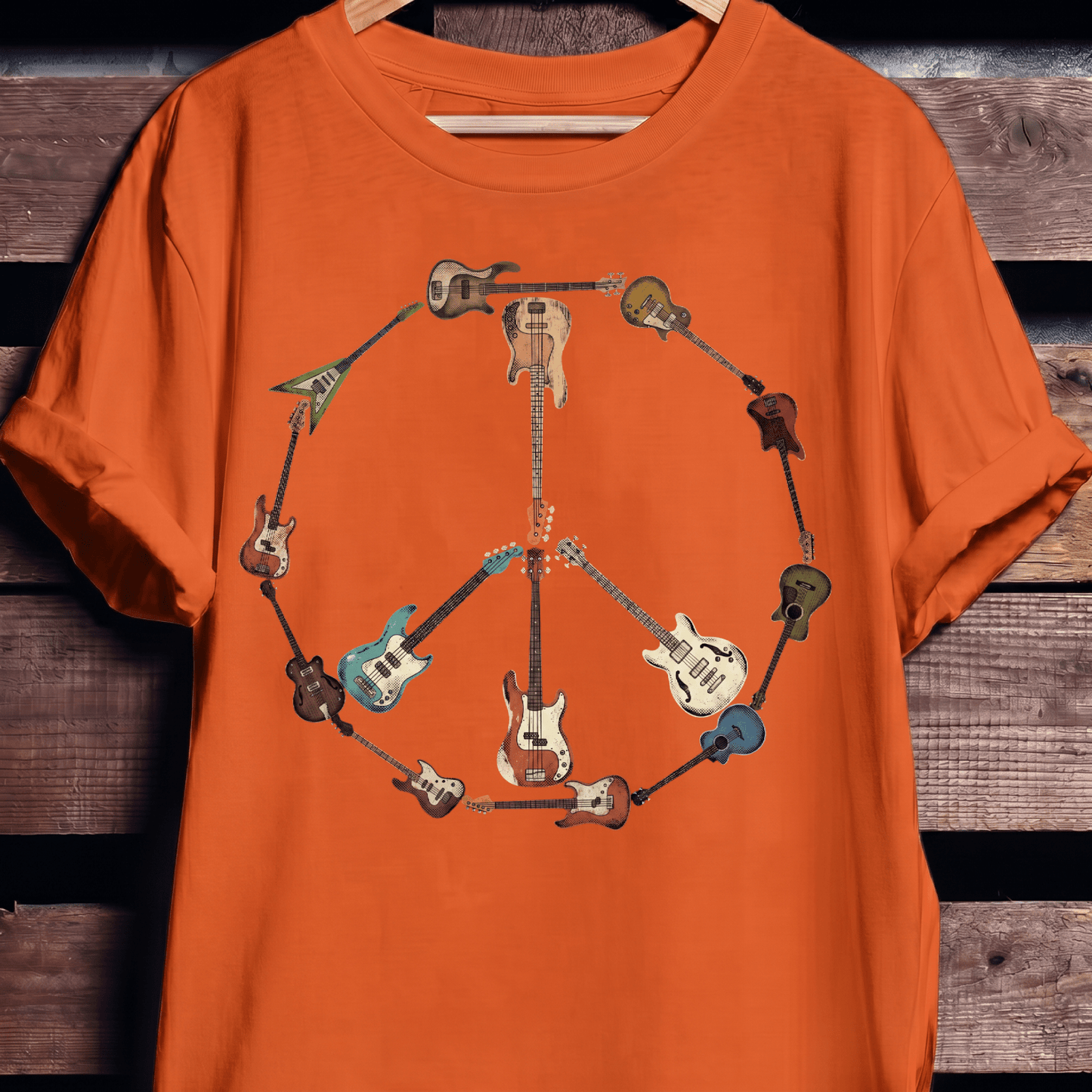 Bass Guitar Peace Sign Tee - The Music Frontiers