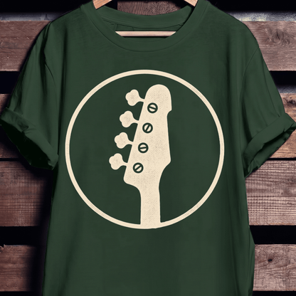 Bass Guitar Silhouette Badge T-Shirt - The Music Frontiers