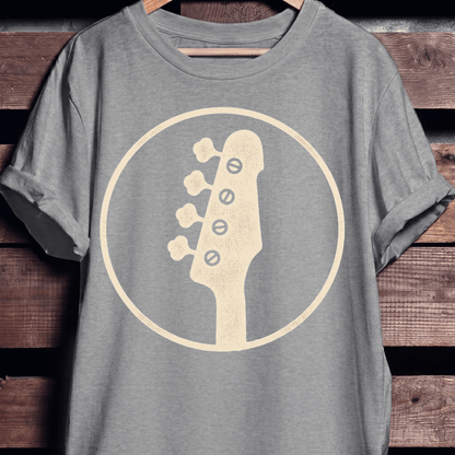 Bass Guitar Silhouette Badge T-Shirt - The Music Frontiers