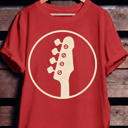 Bass Guitar Silhouette Badge T-Shirt - The Music Frontiers