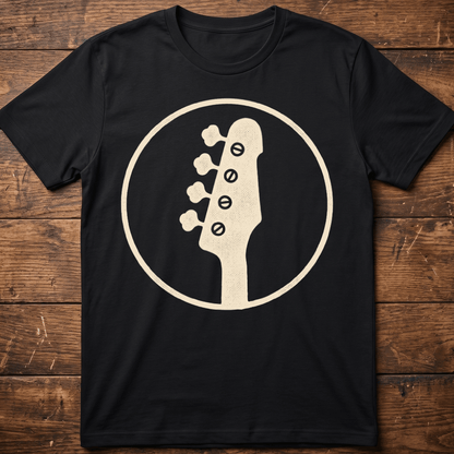 Bass Guitar Silhouette Badge T-Shirt - The Music Frontiers