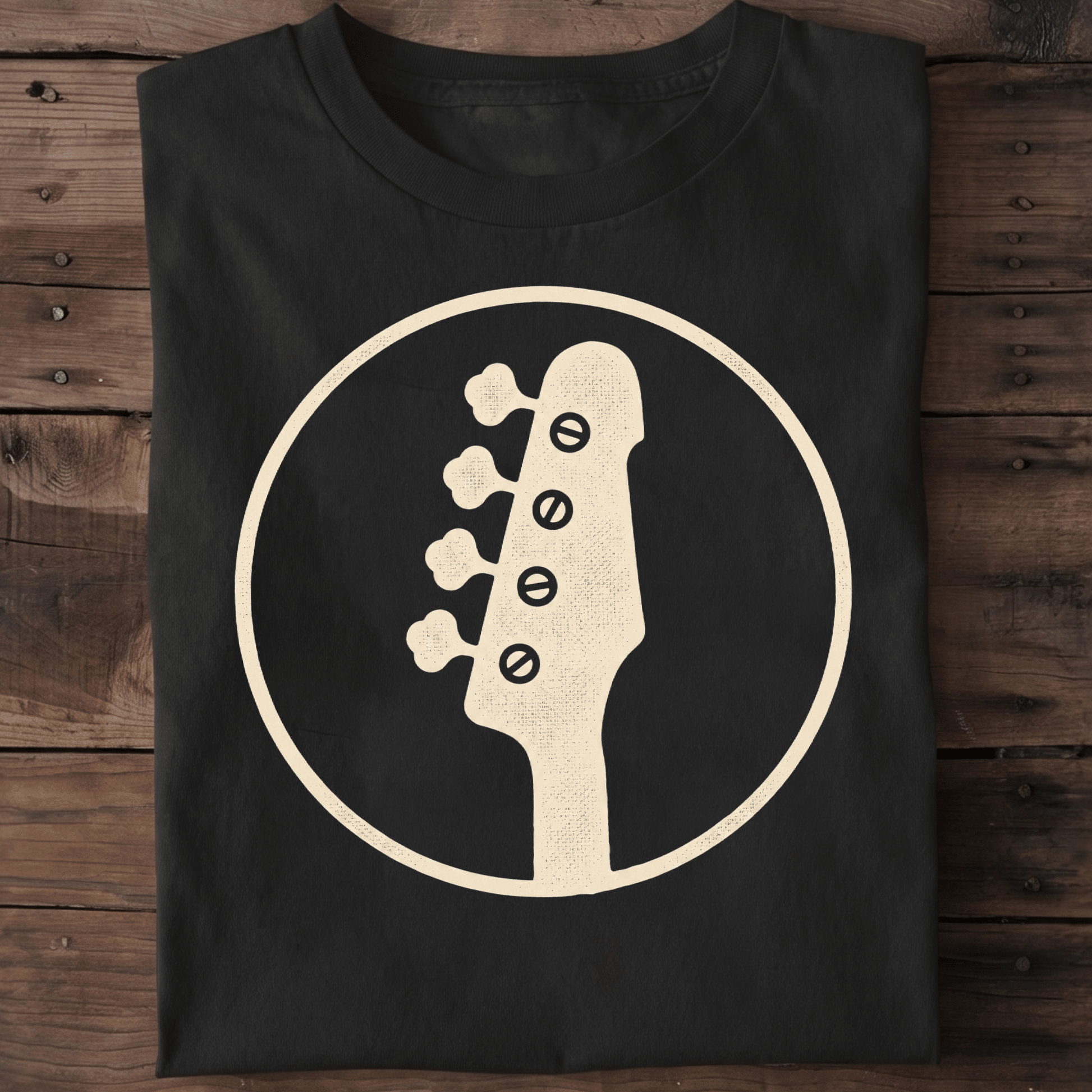 Bass Guitar Silhouette Badge T-Shirt - The Music Frontiers