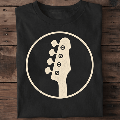 Bass Guitar Silhouette Badge T-Shirt - The Music Frontiers