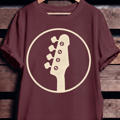 Bass Guitar Silhouette Badge T-Shirt - The Music Frontiers