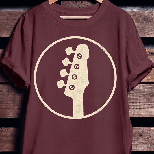 Bass Guitar Silhouette Badge T-Shirt - The Music Frontiers