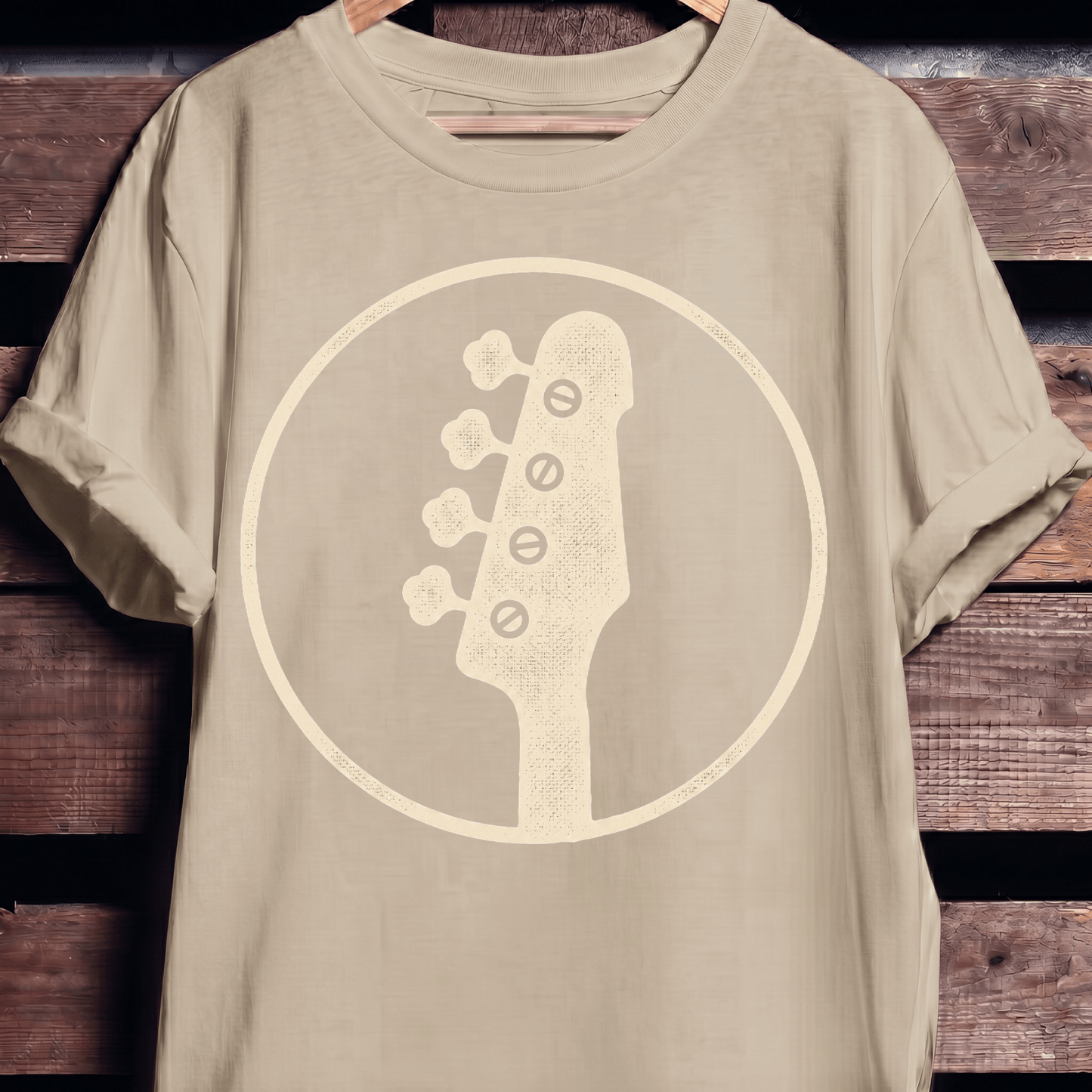 Bass Guitar Silhouette Badge T-Shirt - The Music Frontiers