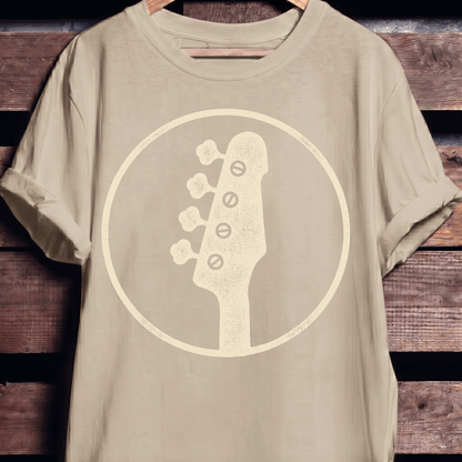 Bass Guitar Silhouette Badge T-Shirt - The Music Frontiers