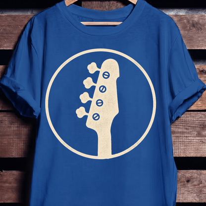 Bass Guitar Silhouette Badge T-Shirt - The Music Frontiers