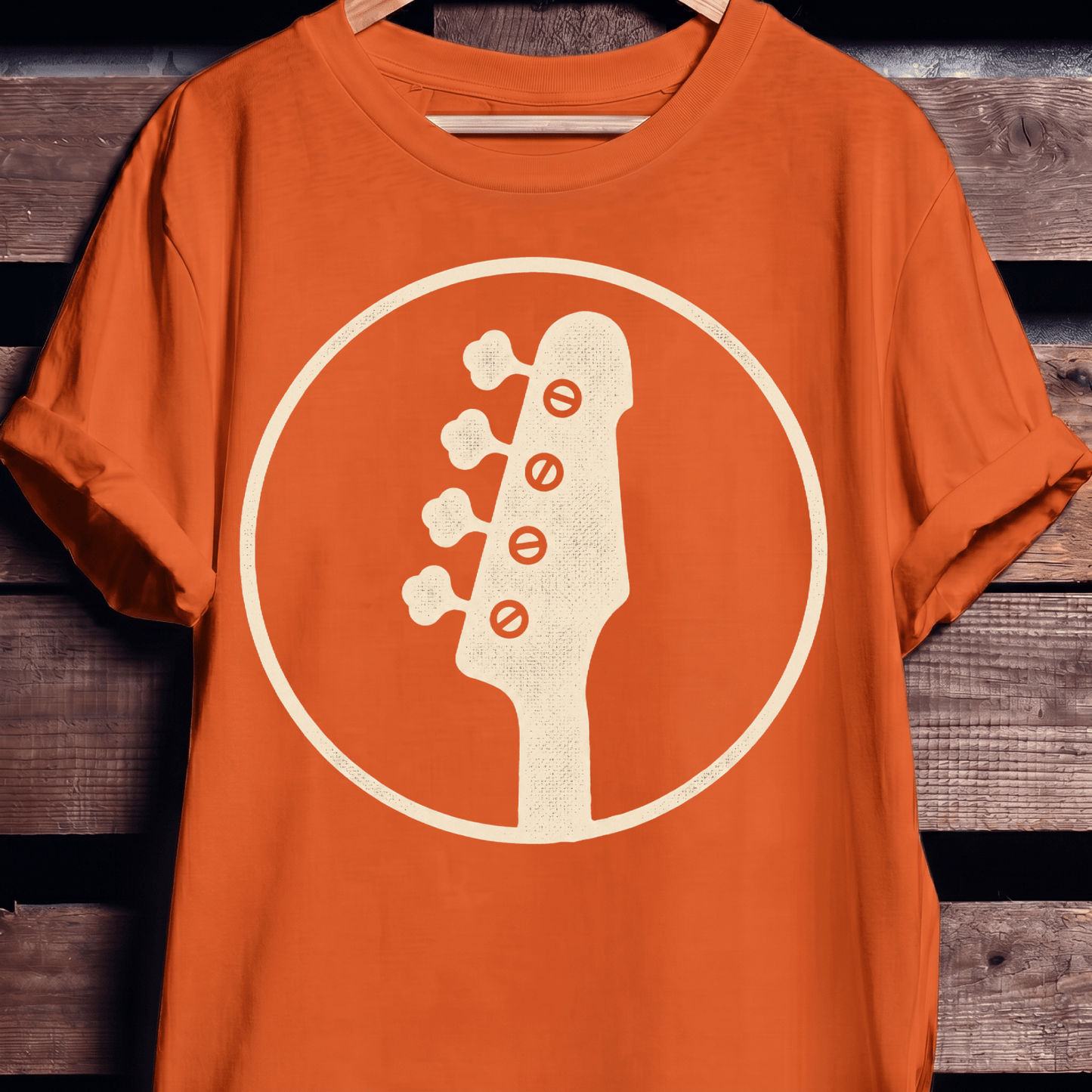 Bass Guitar Silhouette Badge T-Shirt - The Music Frontiers