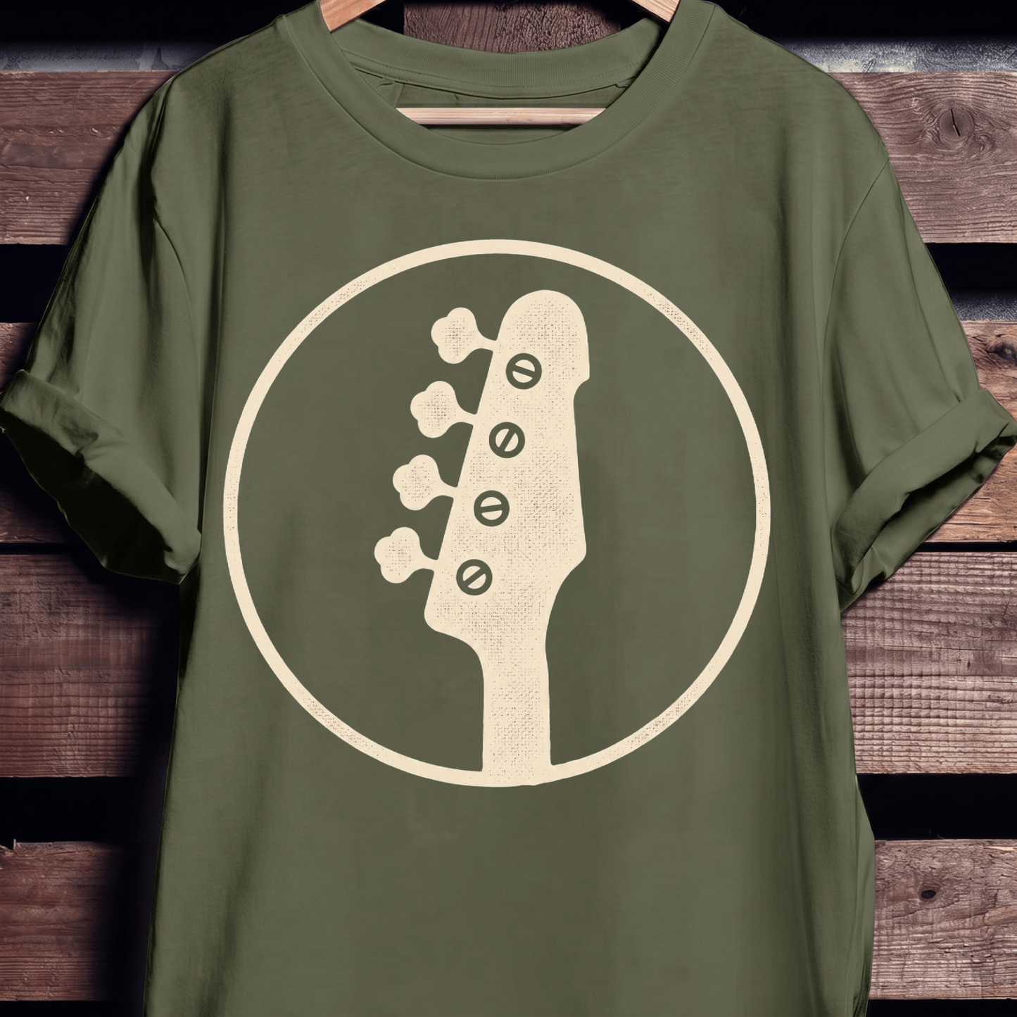 Bass Guitar Silhouette Badge T-Shirt - The Music Frontiers