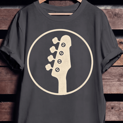 Bass Guitar Silhouette Badge T-Shirt - The Music Frontiers
