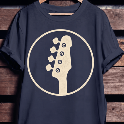 Bass Guitar Silhouette Badge T-Shirt - The Music Frontiers