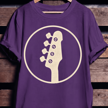 Bass Guitar Silhouette Badge T-Shirt - The Music Frontiers