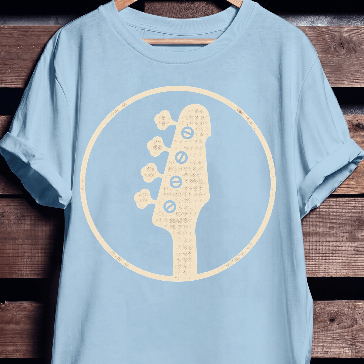 Bass Guitar Silhouette Badge T-Shirt - The Music Frontiers