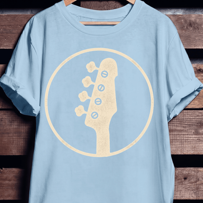 Bass Guitar Silhouette Badge T-Shirt - The Music Frontiers