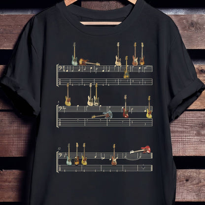Bass Guitar Tab Sheet Music Tee - Unisex Standard T-Shirt