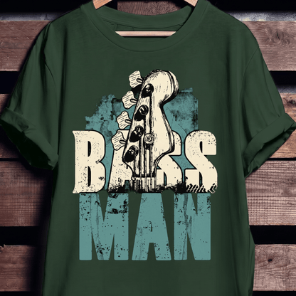 Bass Man Headstock Grunge Tee - The Music Frontiers