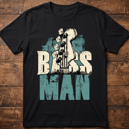 Bass Man Headstock Grunge Tee - The Music Frontiers