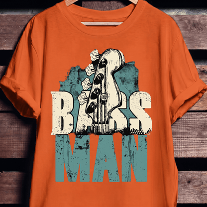 Bass Man Headstock Grunge Tee - The Music Frontiers