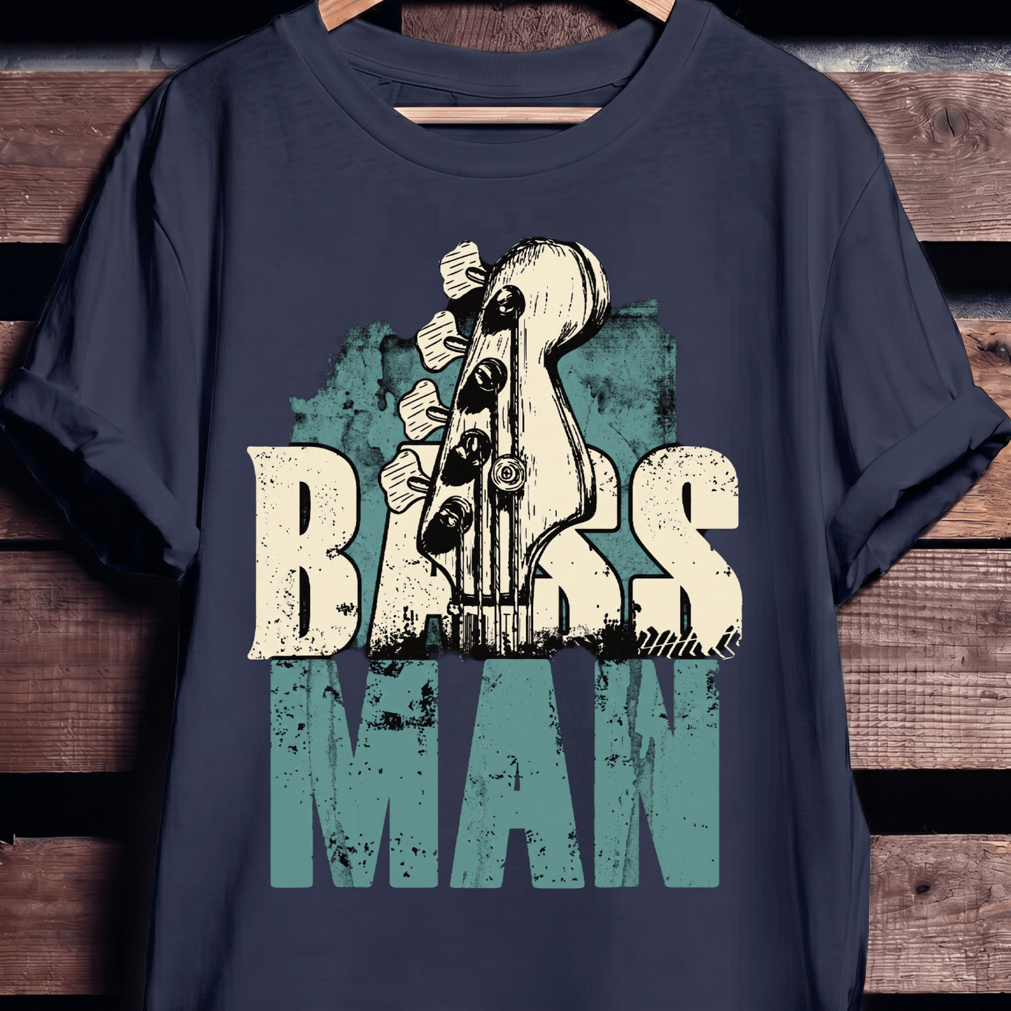 Bass Man Headstock Grunge Tee - The Music Frontiers
