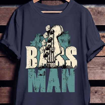 Bass Man Headstock Grunge Tee - The Music Frontiers