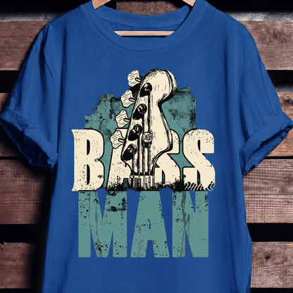 Bass Man Headstock Grunge Tee - The Music Frontiers