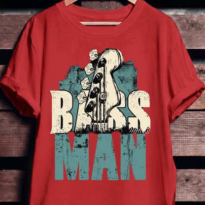 Bass Man Headstock Grunge Tee - The Music Frontiers