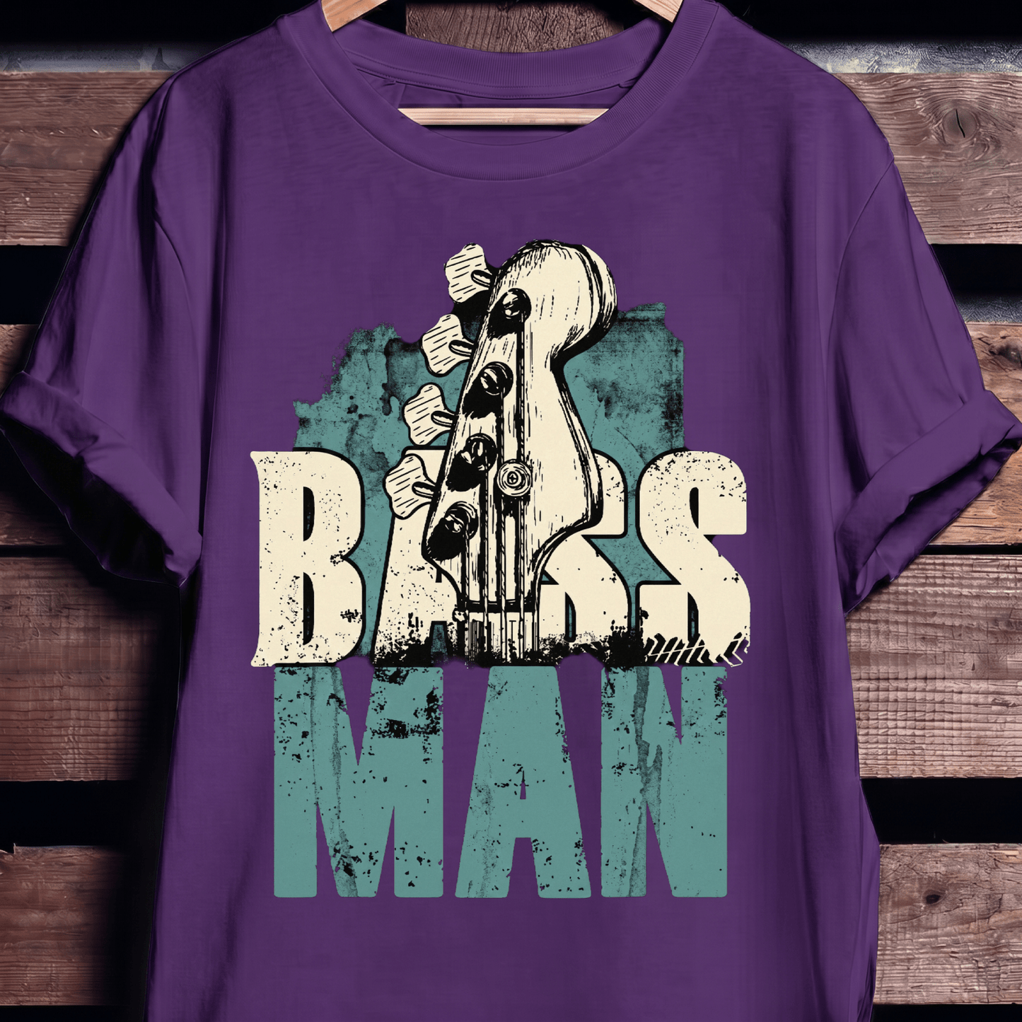 Bass Man Headstock Grunge Tee - The Music Frontiers