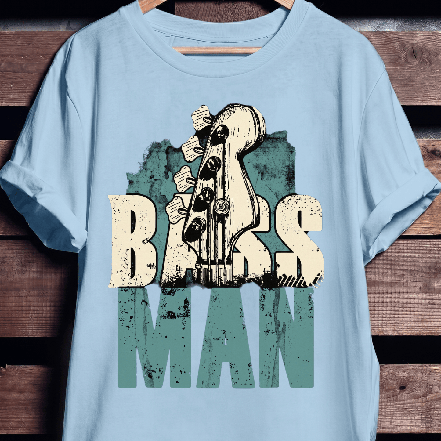 Bass Man Headstock Grunge Tee - The Music Frontiers