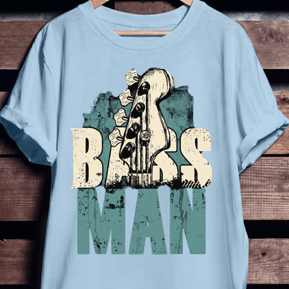 Bass Man Headstock Grunge Tee - The Music Frontiers