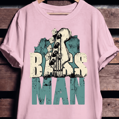 Bass Man Headstock Grunge Tee - The Music Frontiers
