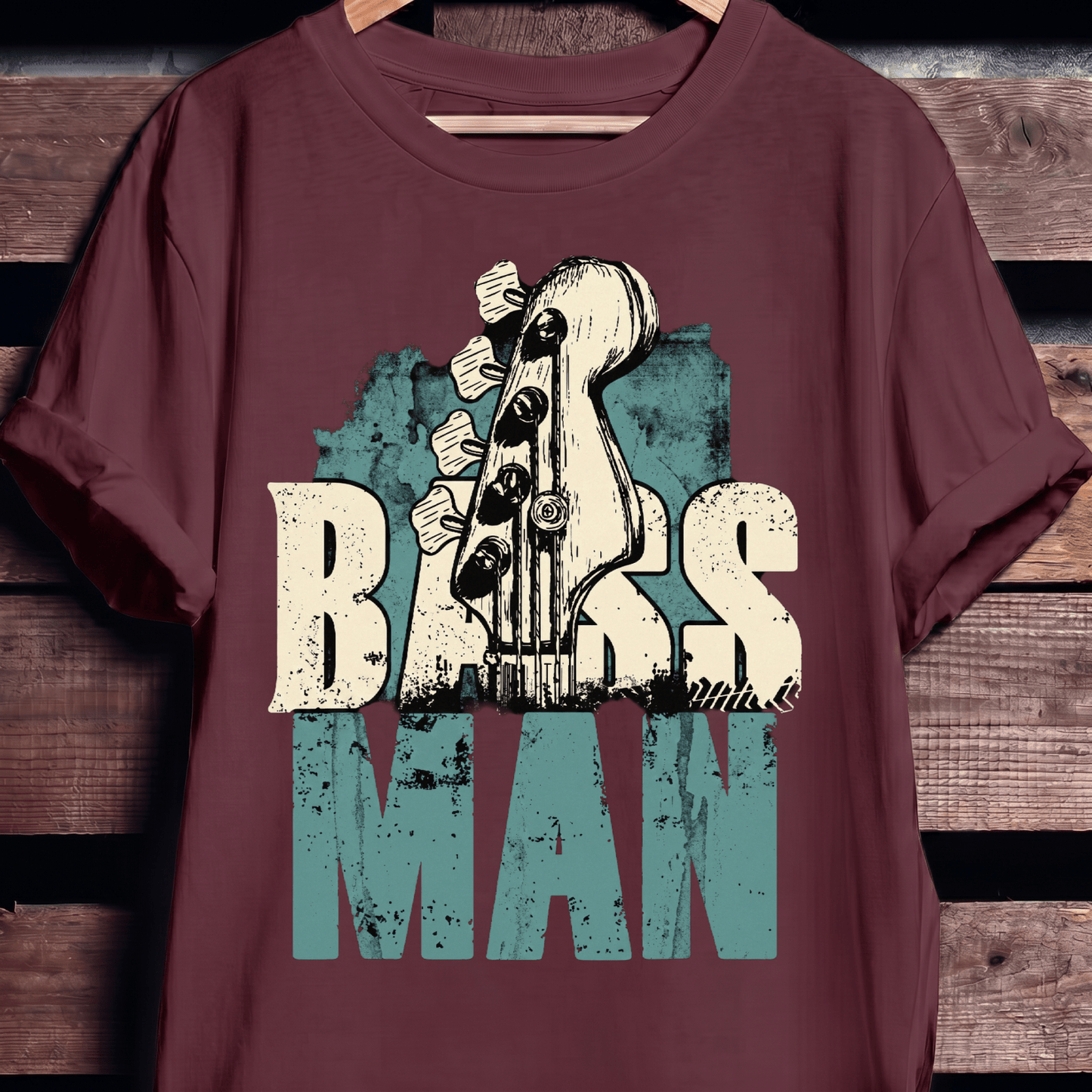 Bass Man Headstock Grunge Tee - The Music Frontiers