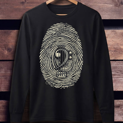 Bass Player Fingerprint Graphic Tee - Unisex Standard Long Sleeve