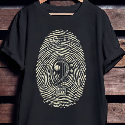 Bass Player Fingerprint Graphic Tee - Unisex Standard T-Shirt