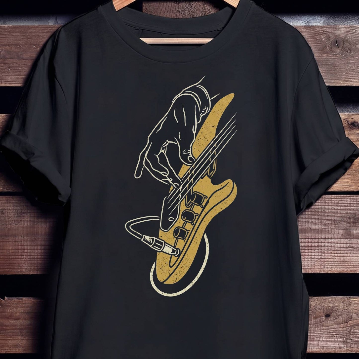 Bass Player Hand Graphic Tee