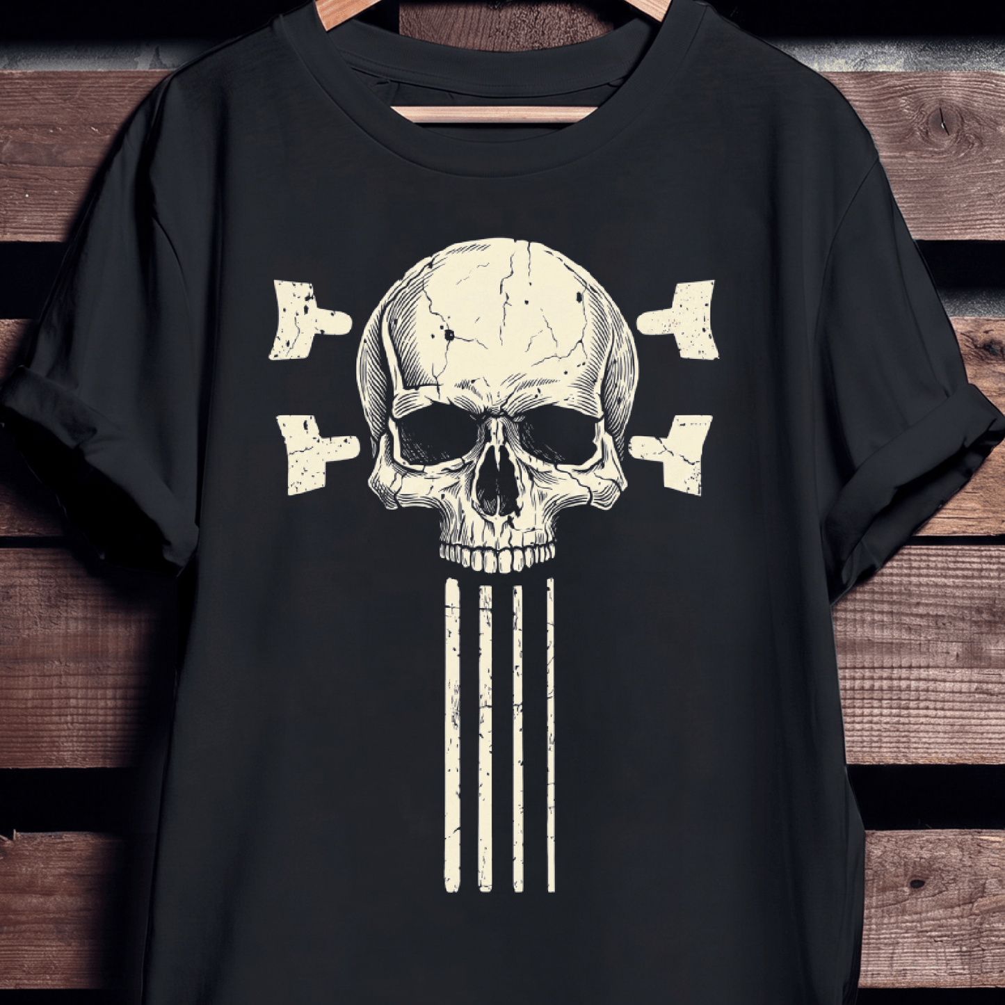 Bassist Skull Guitar Strings Tee - The Music Frontiers