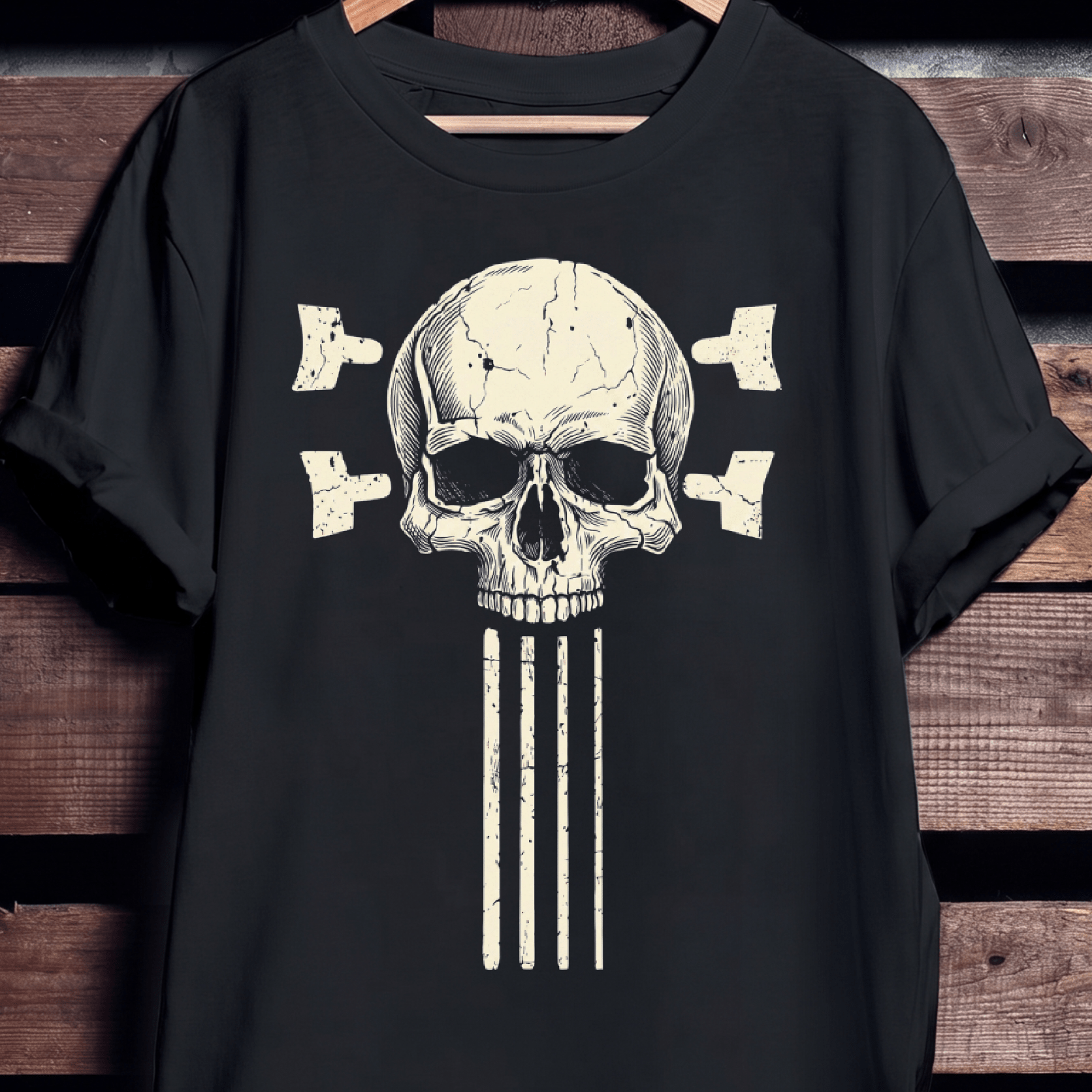 Bassist Skull Guitar Strings Tee - The Music Frontiers