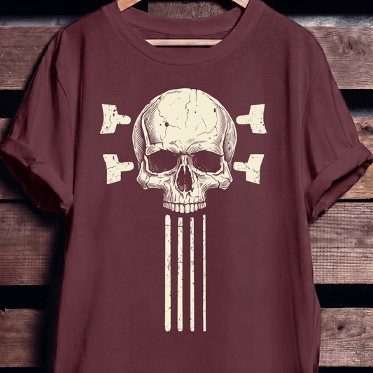 Bassist Skull Guitar Strings Tee - The Music Frontiers