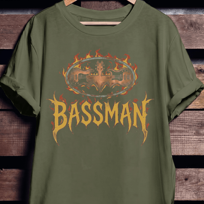 Bassman Superhero Fire Rock Tee - The Music Frontiers