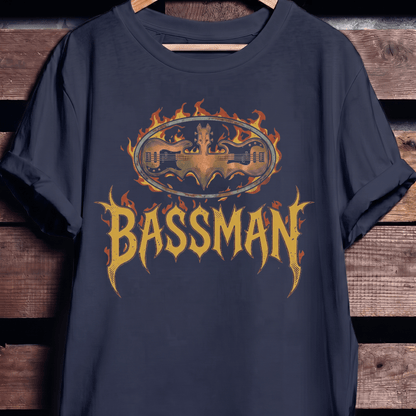 Bassman Superhero Fire Rock Tee - The Music Frontiers
