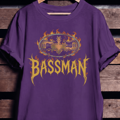 Bassman Superhero Fire Rock Tee - The Music Frontiers