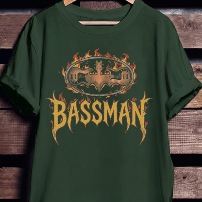 Bassman Superhero Fire Rock Tee - The Music Frontiers